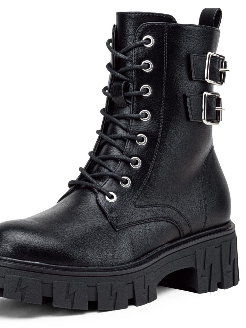 Vepose Women's Combat Boots Lace-Up Platform Ankle Booties Chunky Heel 9612